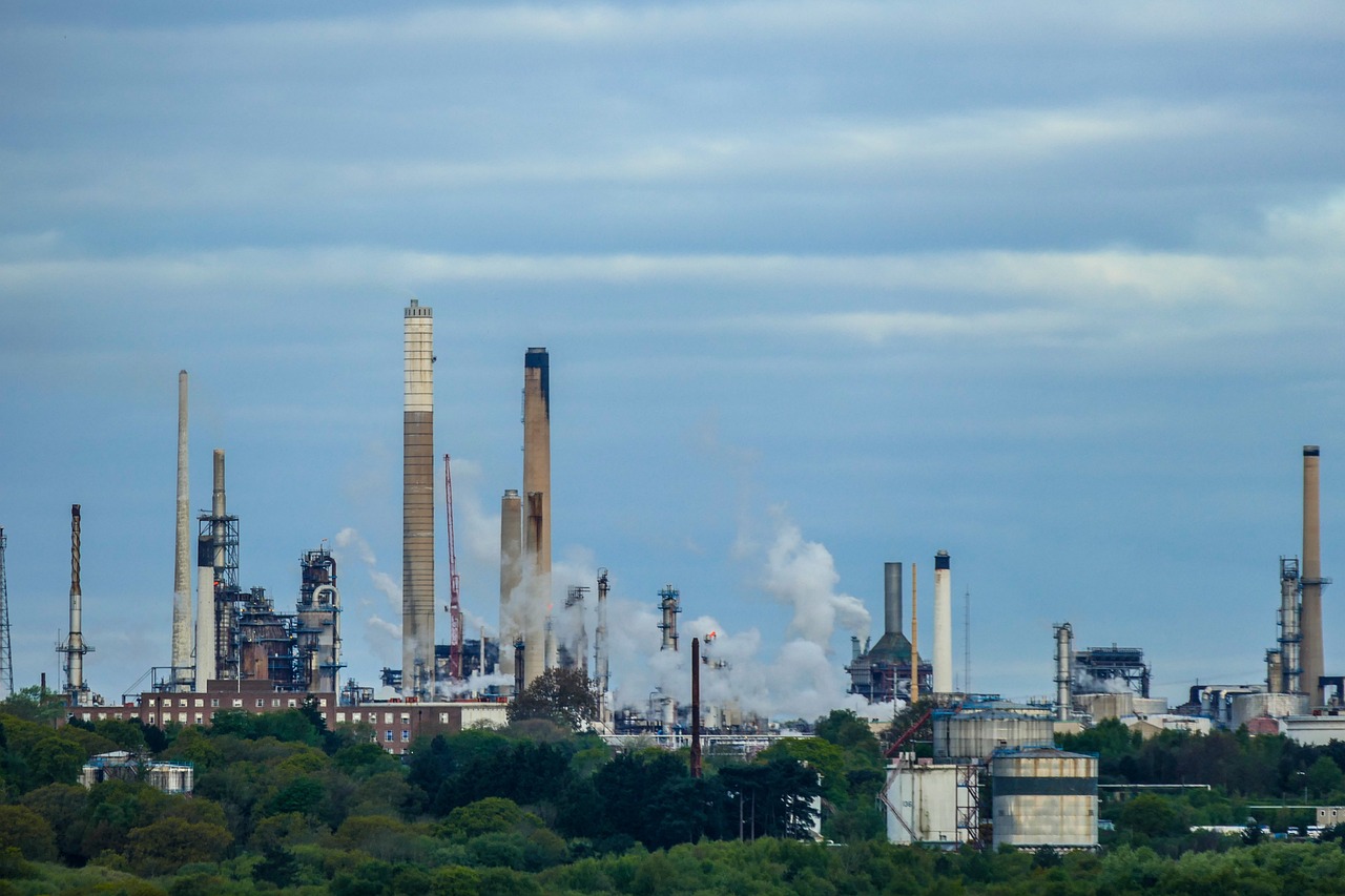 satellite oil refinery